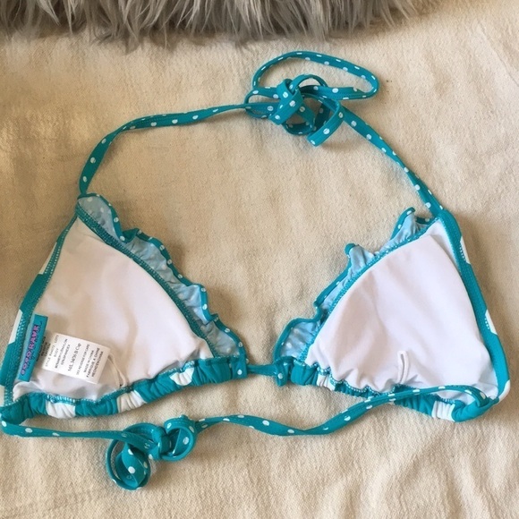 CocoRave Polka dot Ruffle triangle string bikini - Picture 3 of 5